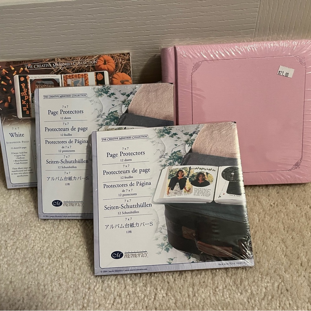 Creative Memories Pink 7x7 Album + Pages + Protectors